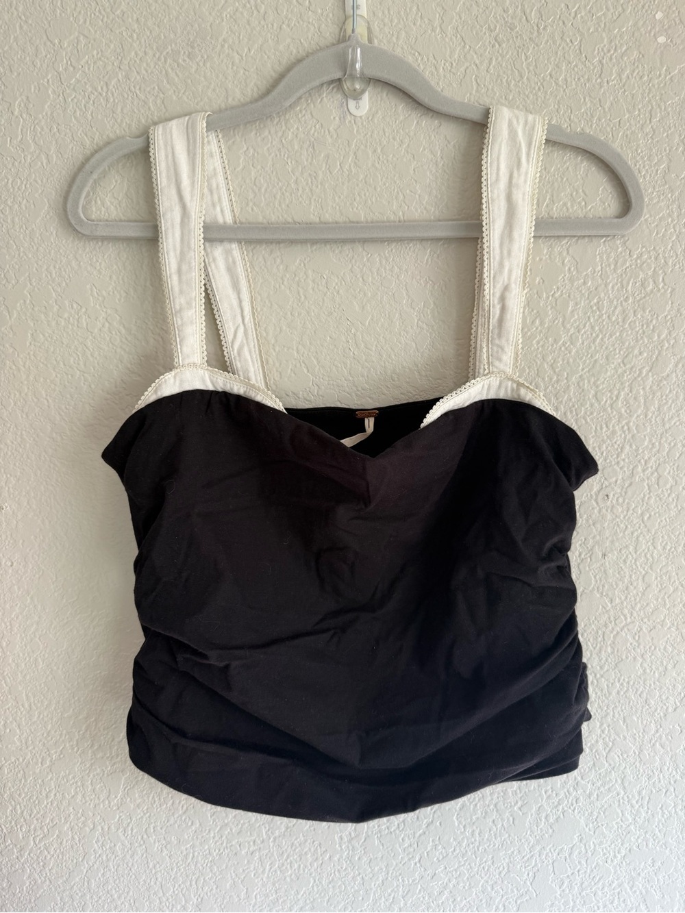 NEW Free People 2 Tone Tank in Black Combo